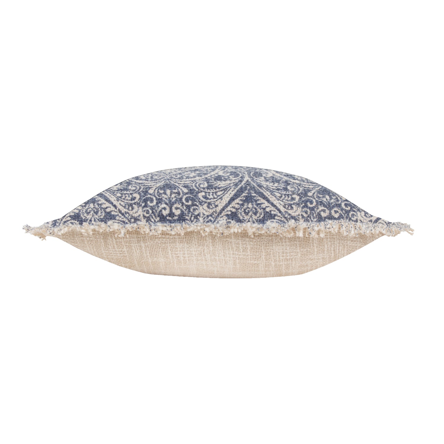 Durelle Damask Fringed Filled Cushion 50cm x 50cm Delph Blue