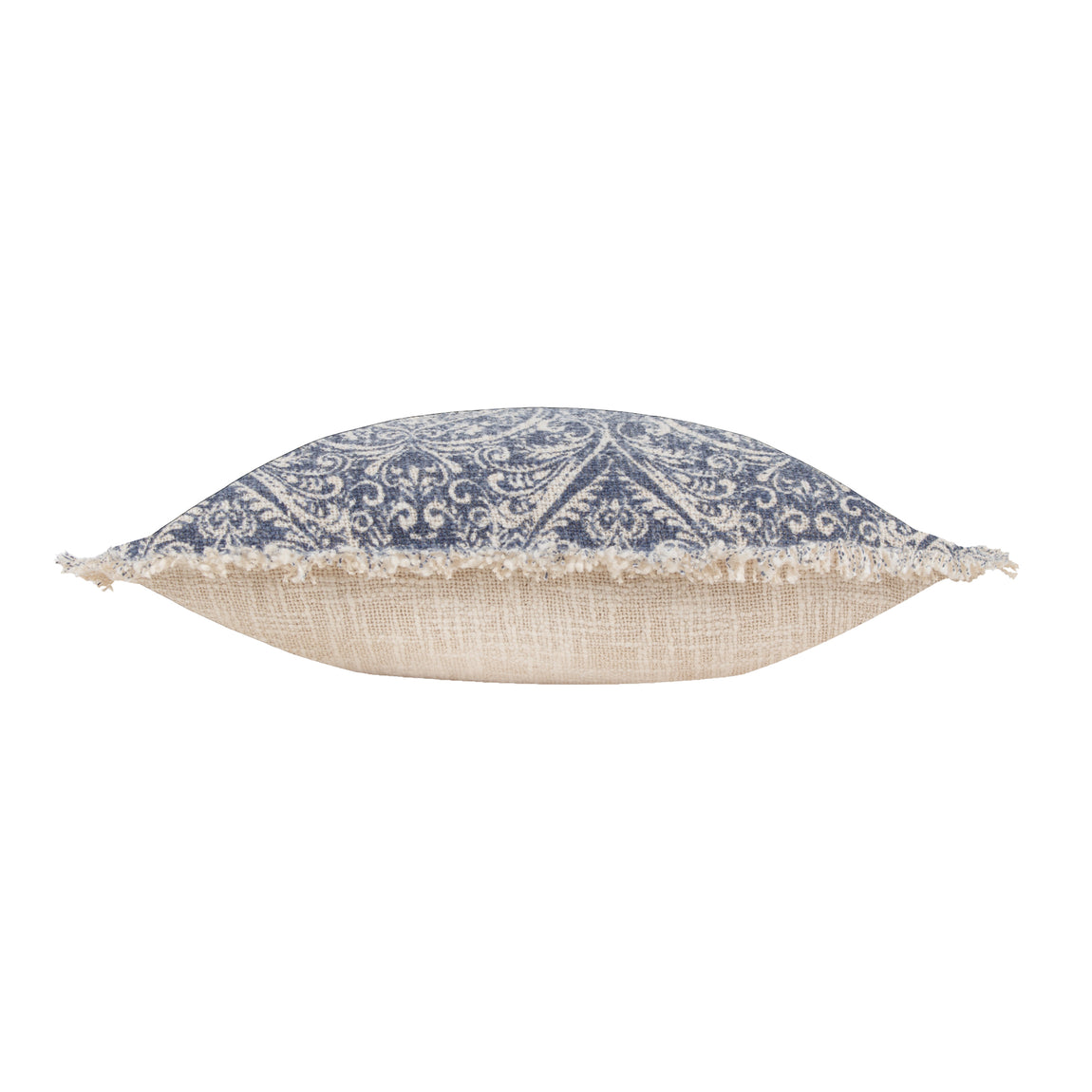 Durelle Damask Fringed Filled Cushion 50cm x 50cm Delph Blue