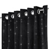 Diamondo Velvet Ready Made Eyelet Blackout Curtains Black