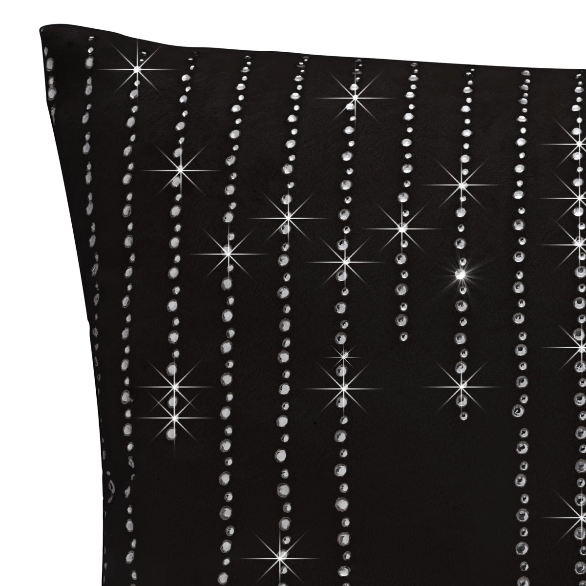 Diamondo Velvet Filled Cushion 45cm x 45cm Black