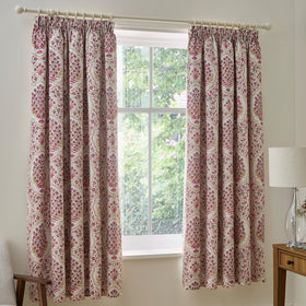 Dreams & Drapes Ashmead Ready Made Pencil Pleat Curtains 66 x 72 Berry