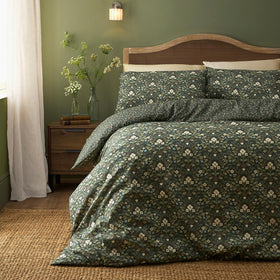 Dreams & Drapes Heritage Floral Duvet Cover Bedding Set Green