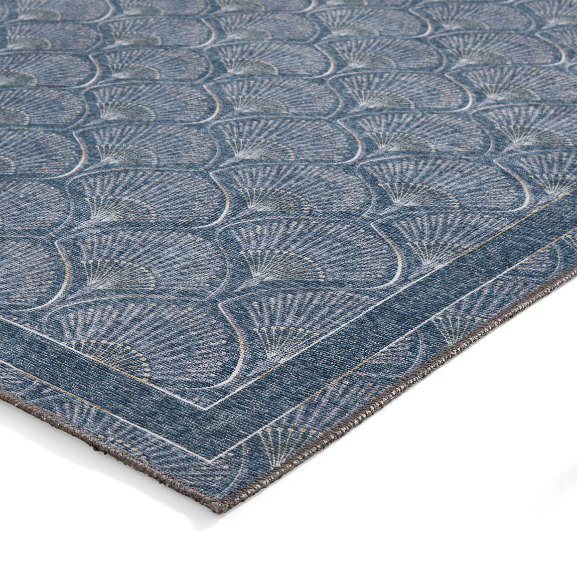 Catherine Lansfield Deco Peacock Washable Rug Blue