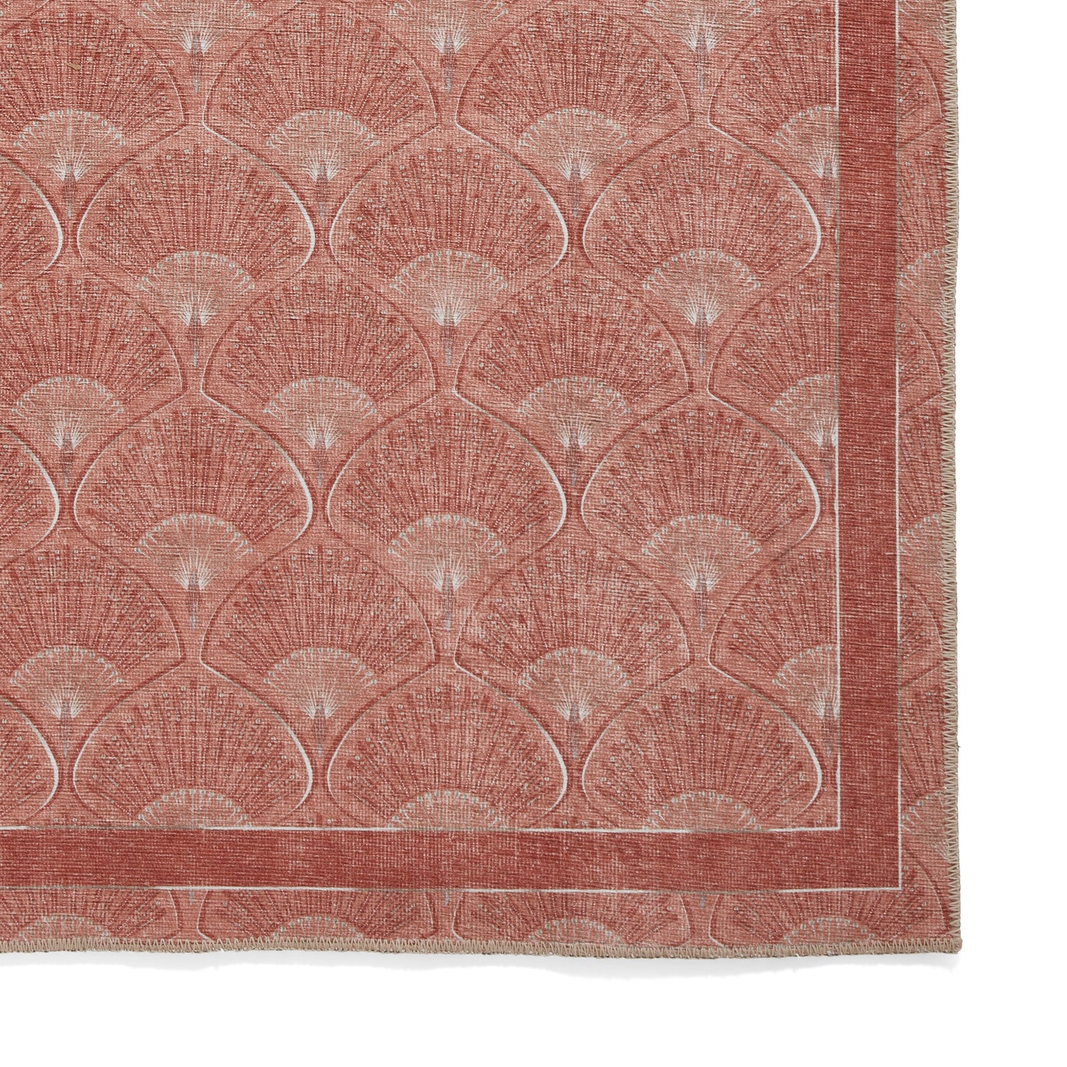 Catherine Lansfield Deco Peacock Washable Rug Terracotta
