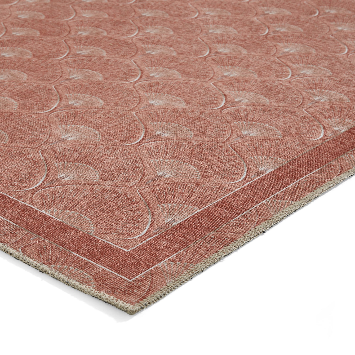 Catherine Lansfield Deco Peacock Washable Rug Terracotta