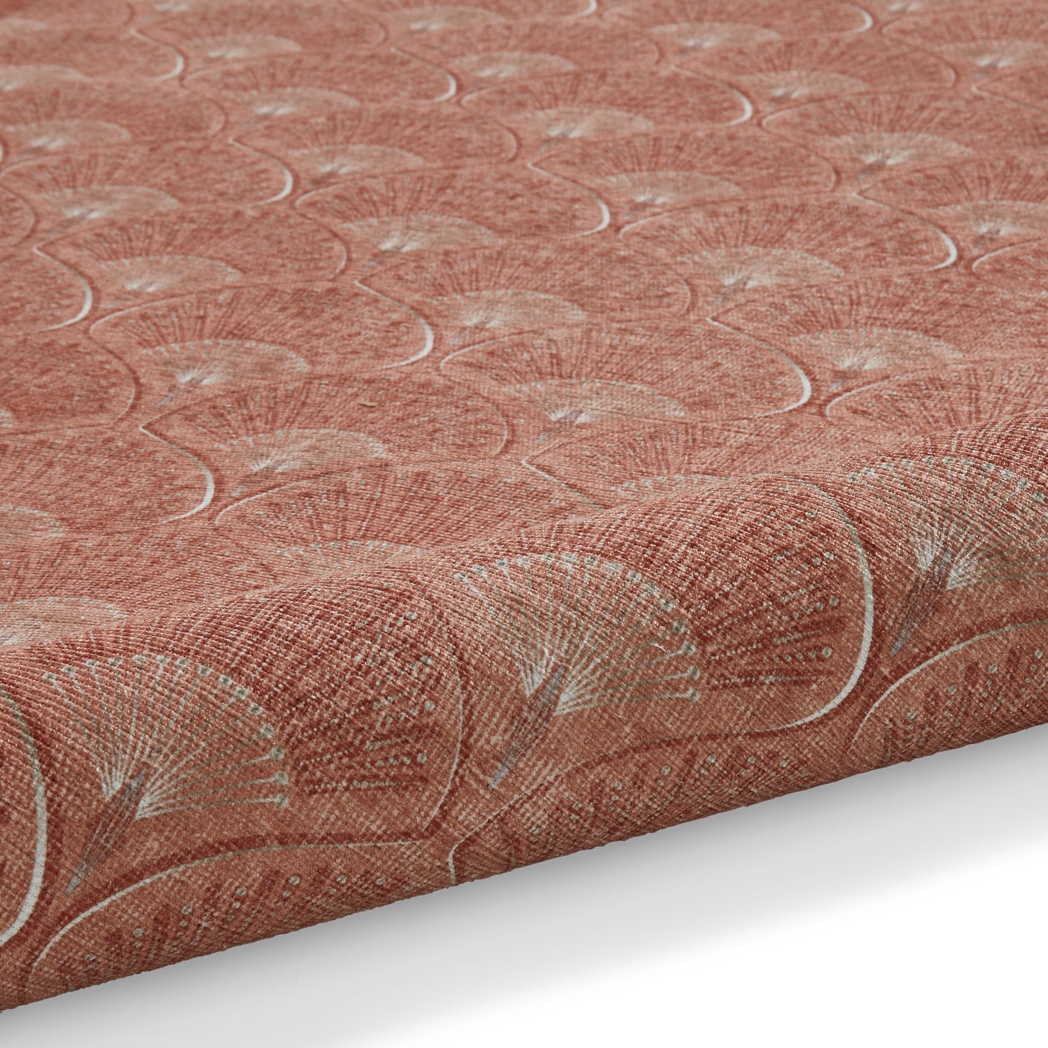 Catherine Lansfield Deco Peacock Washable Rug Terracotta