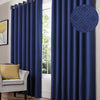 Diamond Blackout Ready Made Eyelet Curtains Blue