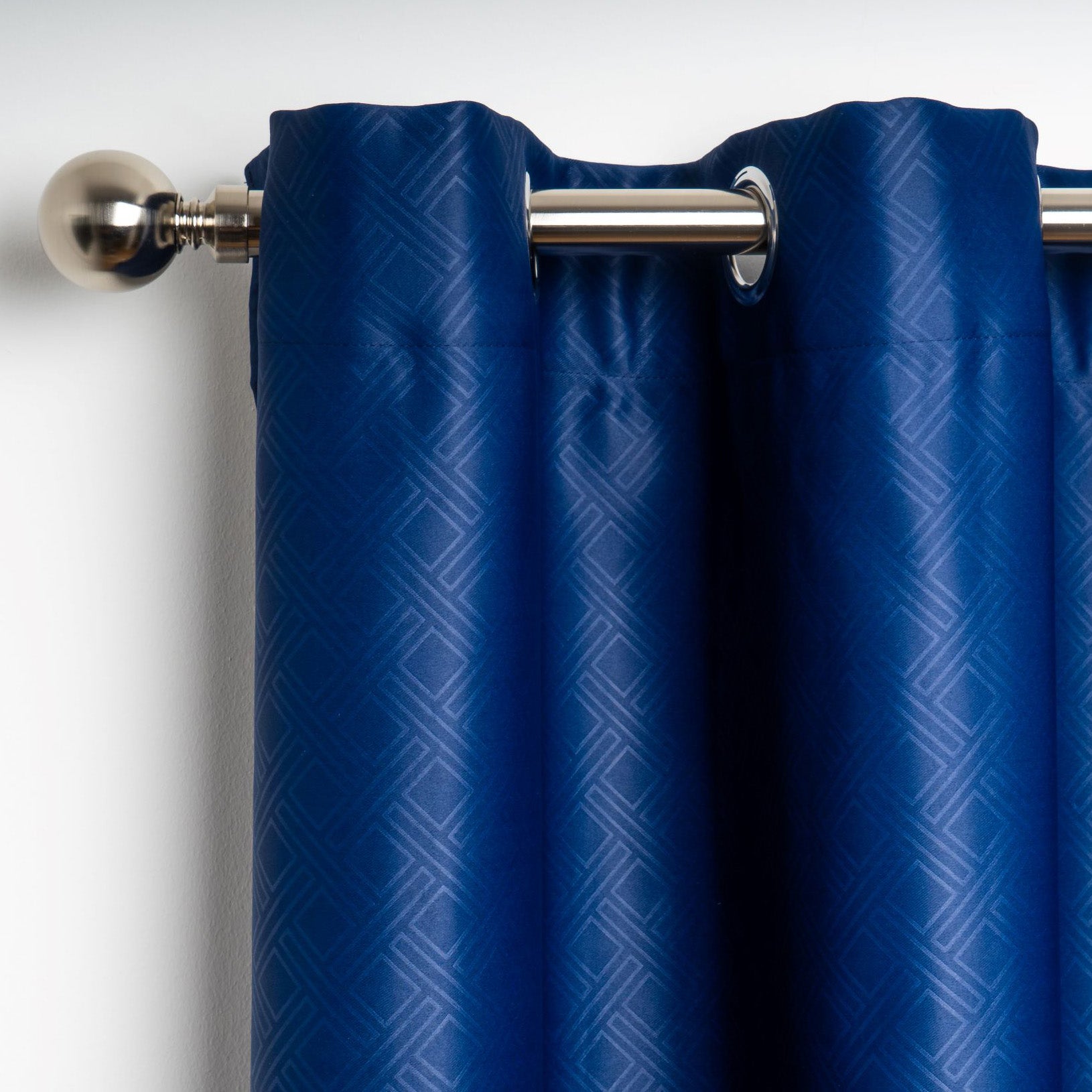 Diamond Blackout Ready Made Eyelet Curtains Blue