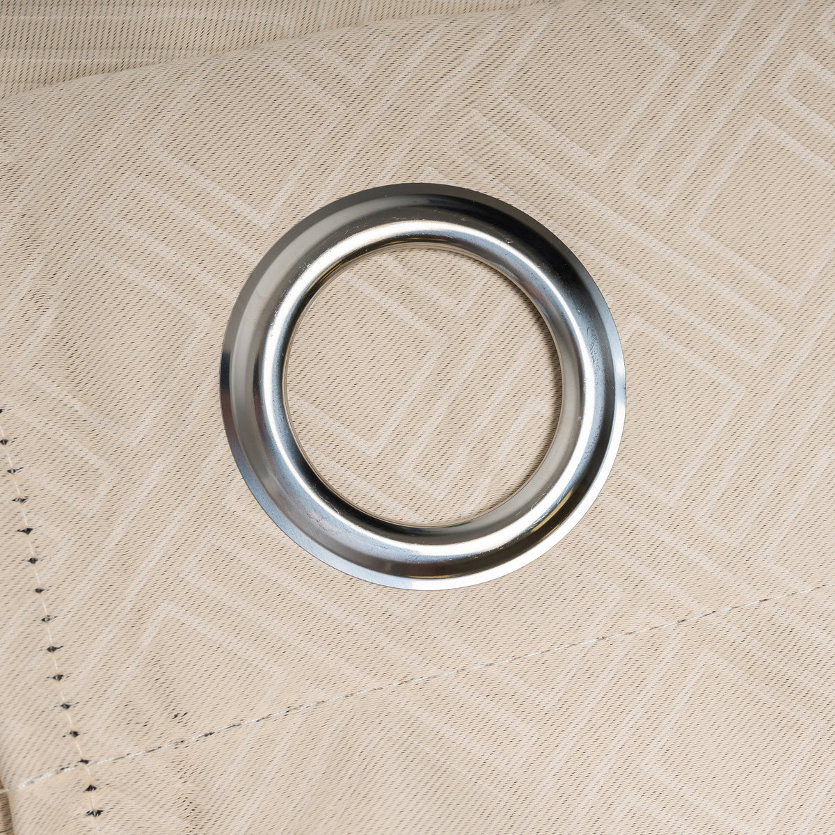 Diamond Blackout Ready Made Eyelet Curtains Cream