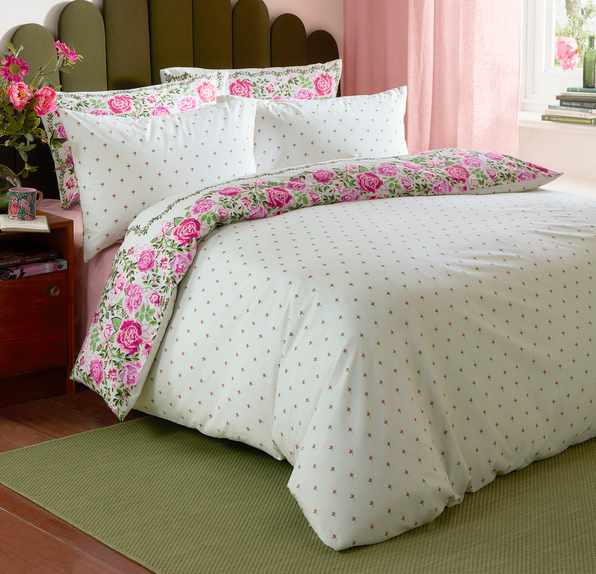 Cath Kidston Dolly Rose Duvet Cover Bedding Set Sage