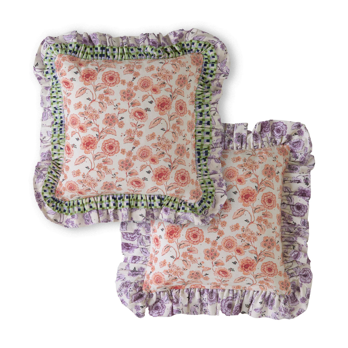 Cath Kidston Double Ruffle Filled Cushion 45cm x 45cm Multi