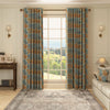 HOUSE Llewelyn-Bowen Down The Dilly Printed Velvet Made To Measure Curtains Cerulean