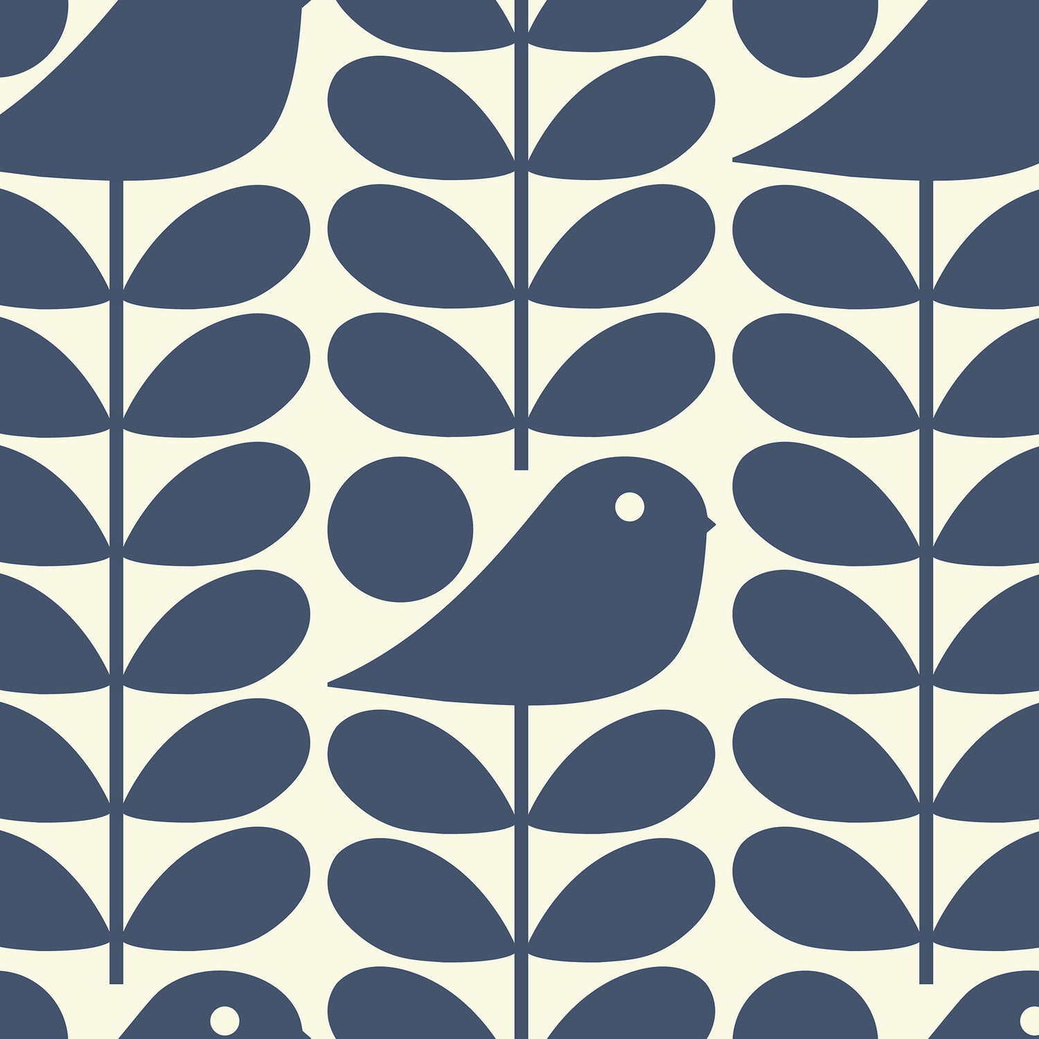 Orla Kiely Early Bird Made to Measure Blackout Roller Blind Dark Marine