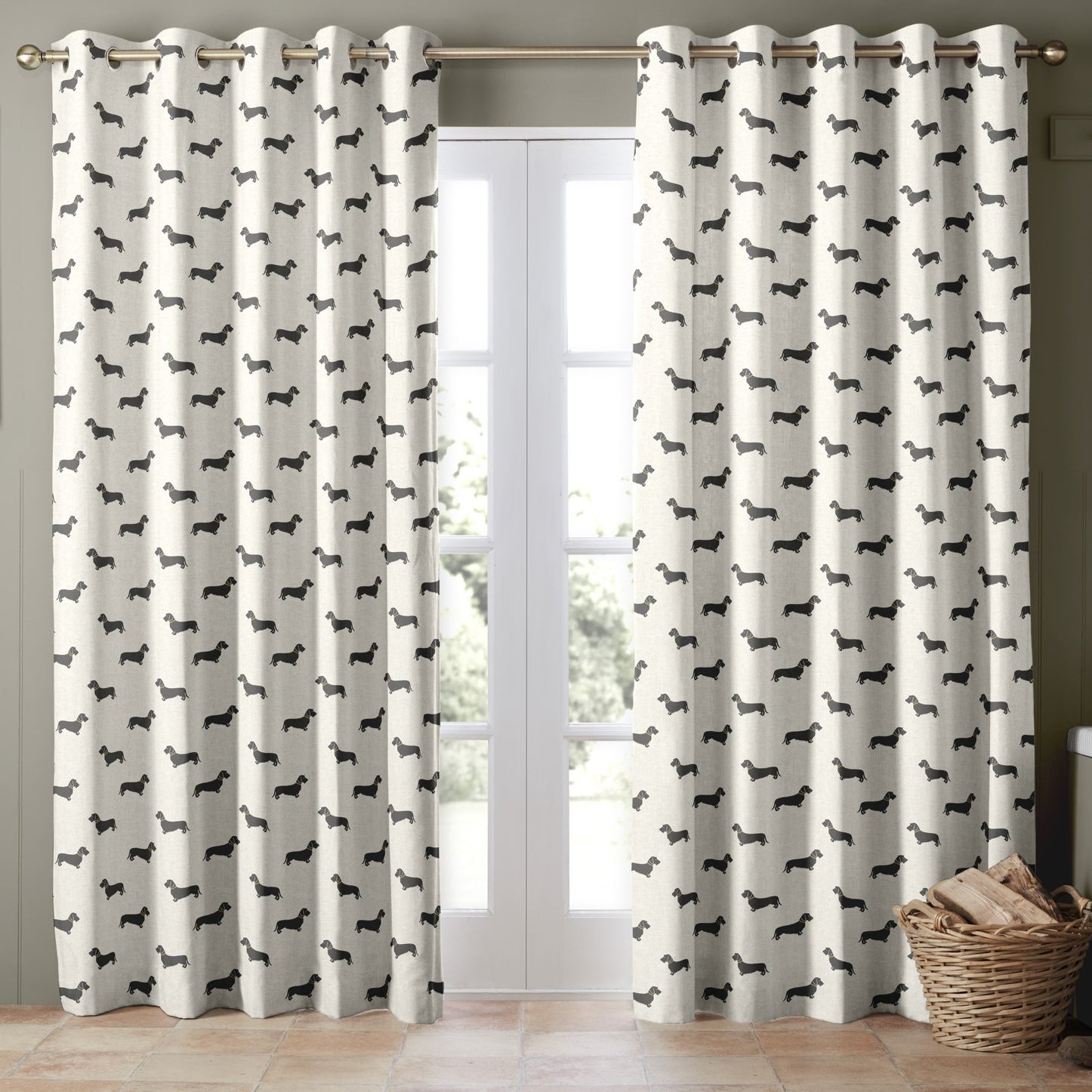 Emily Bond Basil Made to Measure Curtain Pebble