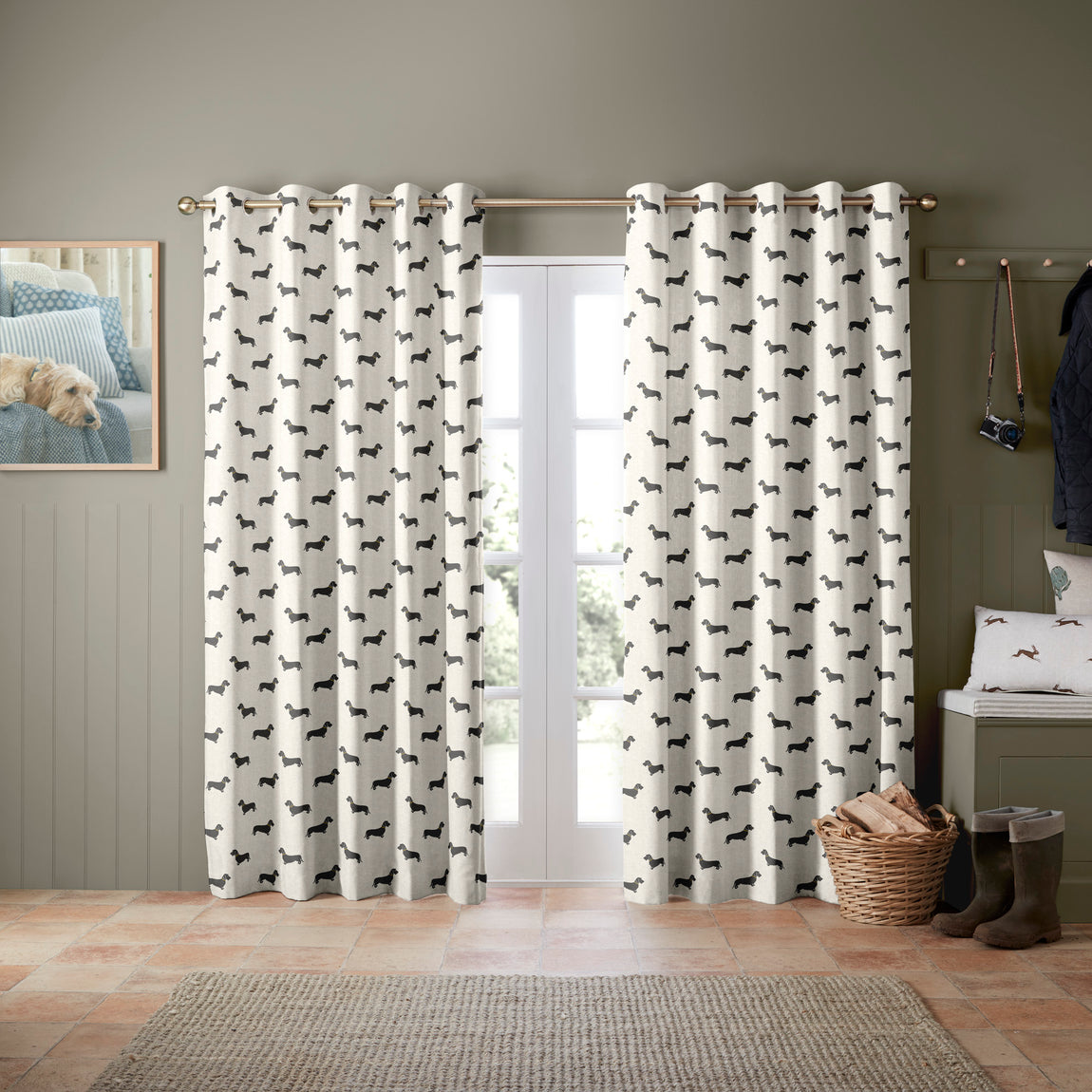 Emily Bond Basil Made to Measure Curtain Pebble
