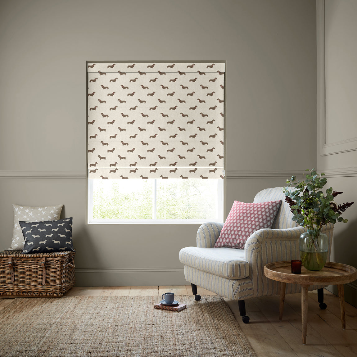 Emily Bond Basil Made to Measure Roman Blind Stone
