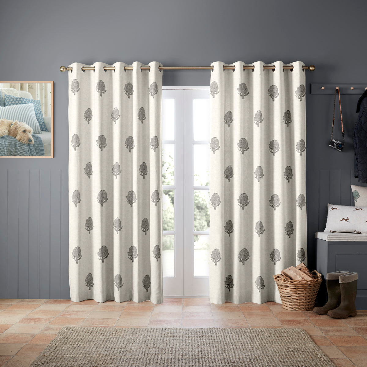 Emily Bond Globe Made to Measure Curtain Pebble