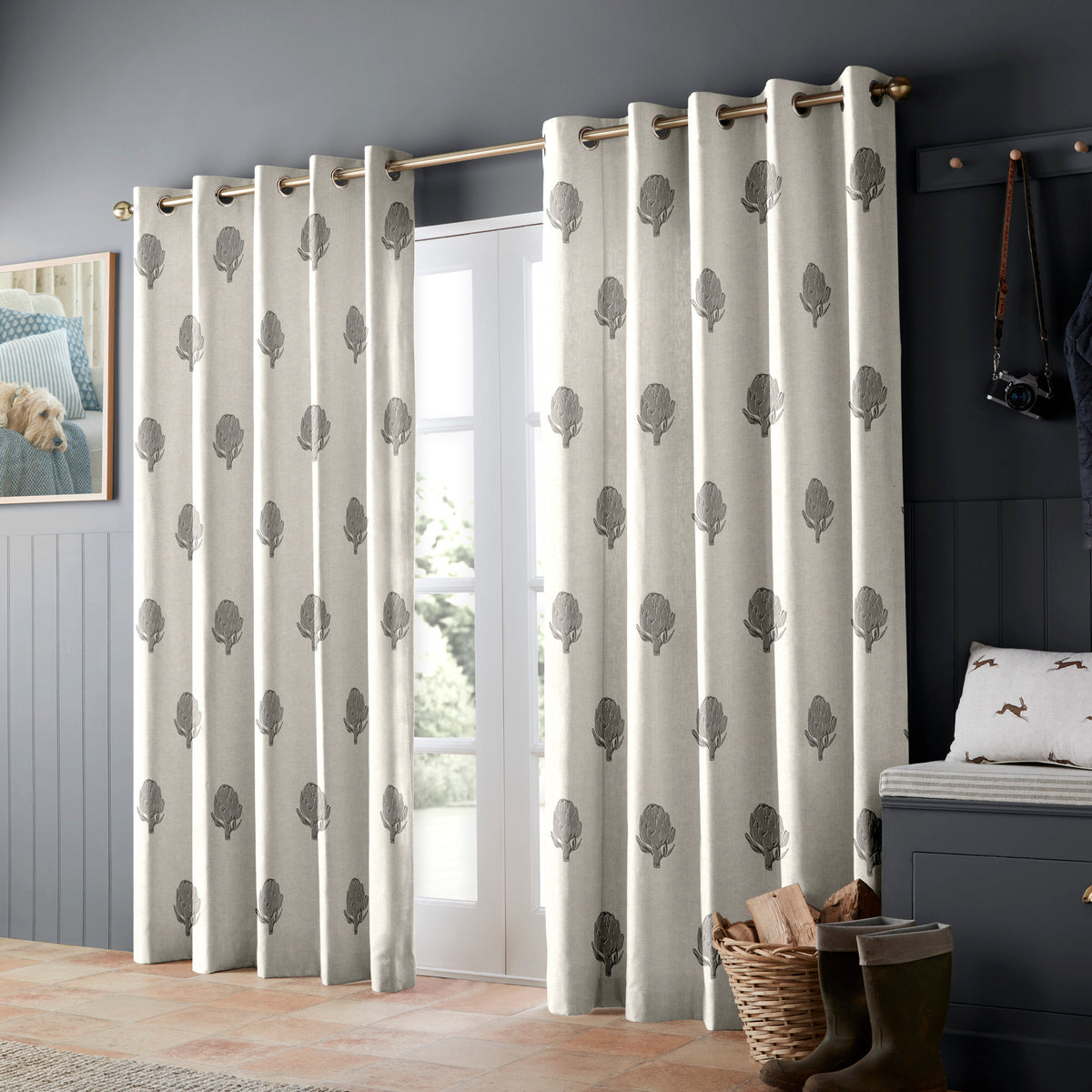 Emily Bond Globe Made to Measure Curtain Pebble