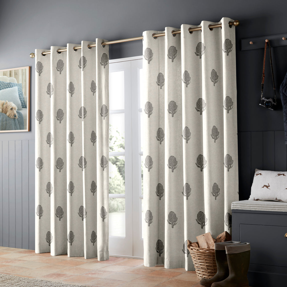 Emily Bond Globe Made to Measure Curtain Pebble