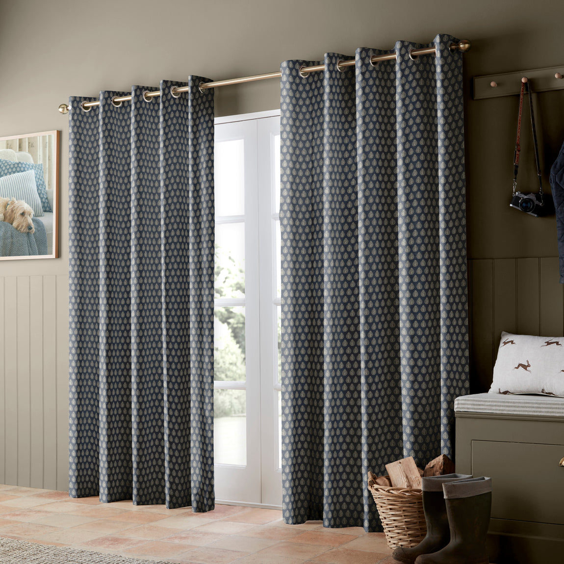 Emily Bond Jaipur Made to Measure Curtain Indigo