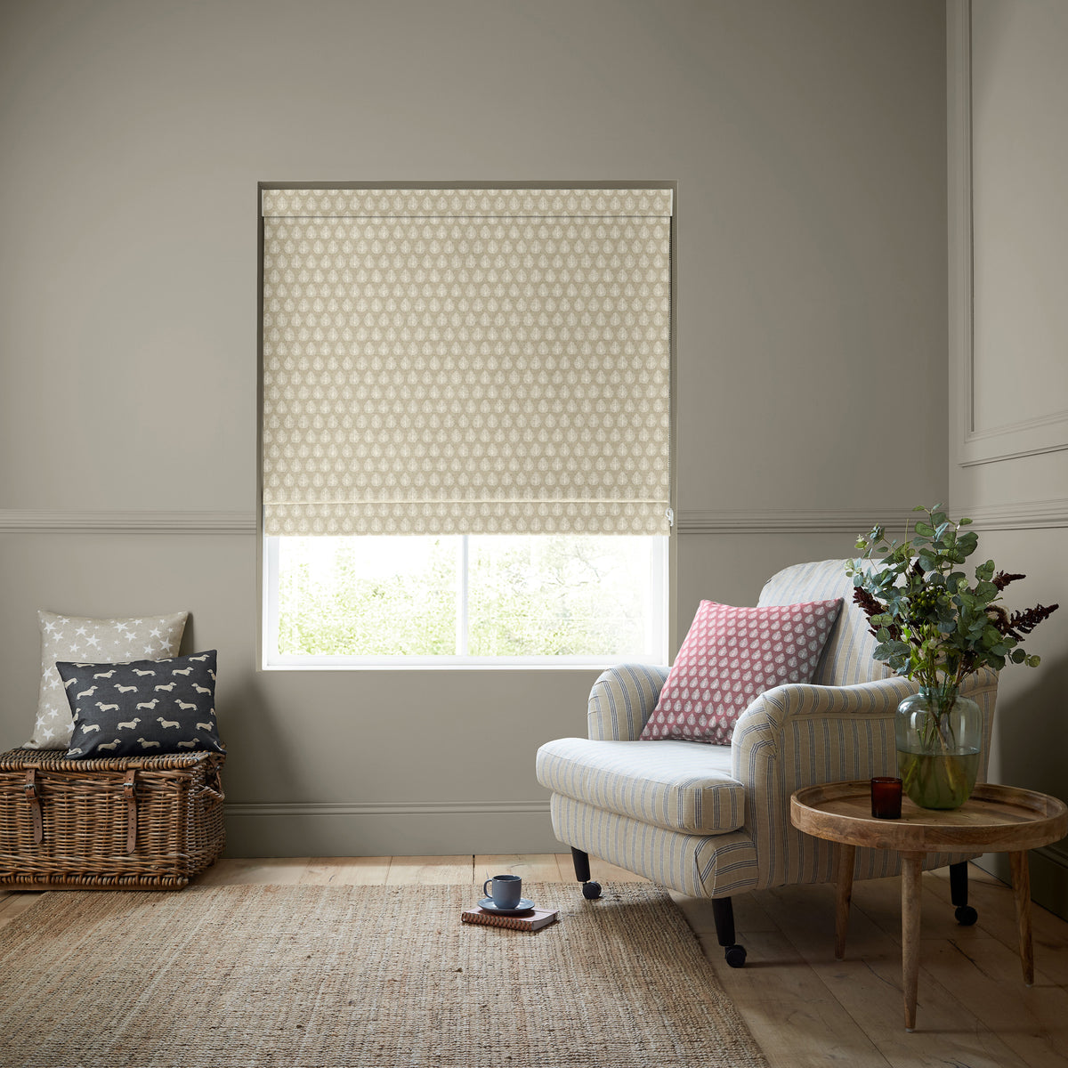 Emily Bond Jaipur Made to Measure Roman Blind Linen
