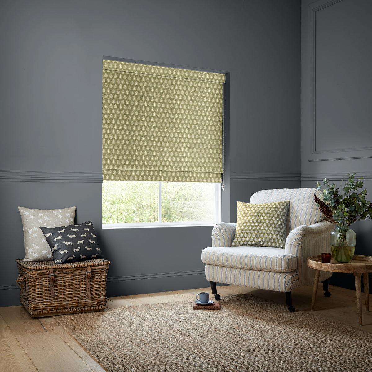 Emily Bond Jaipur Made to Measure Roman Blind Pollen