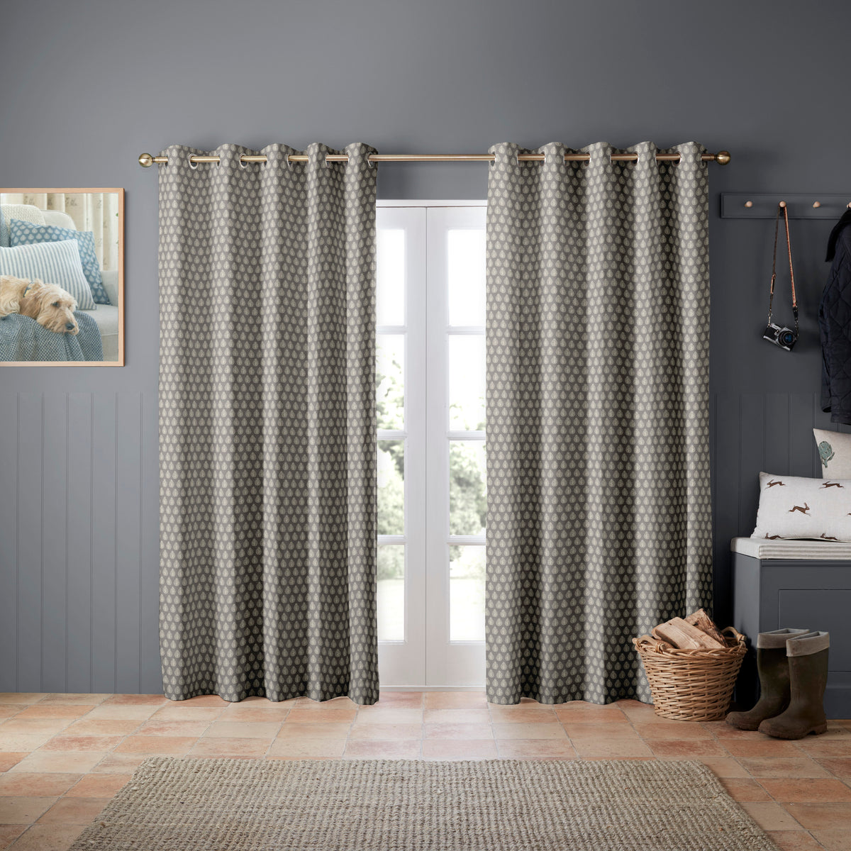 Emily Bond Jaipur Made to Measure Curtain Smoke