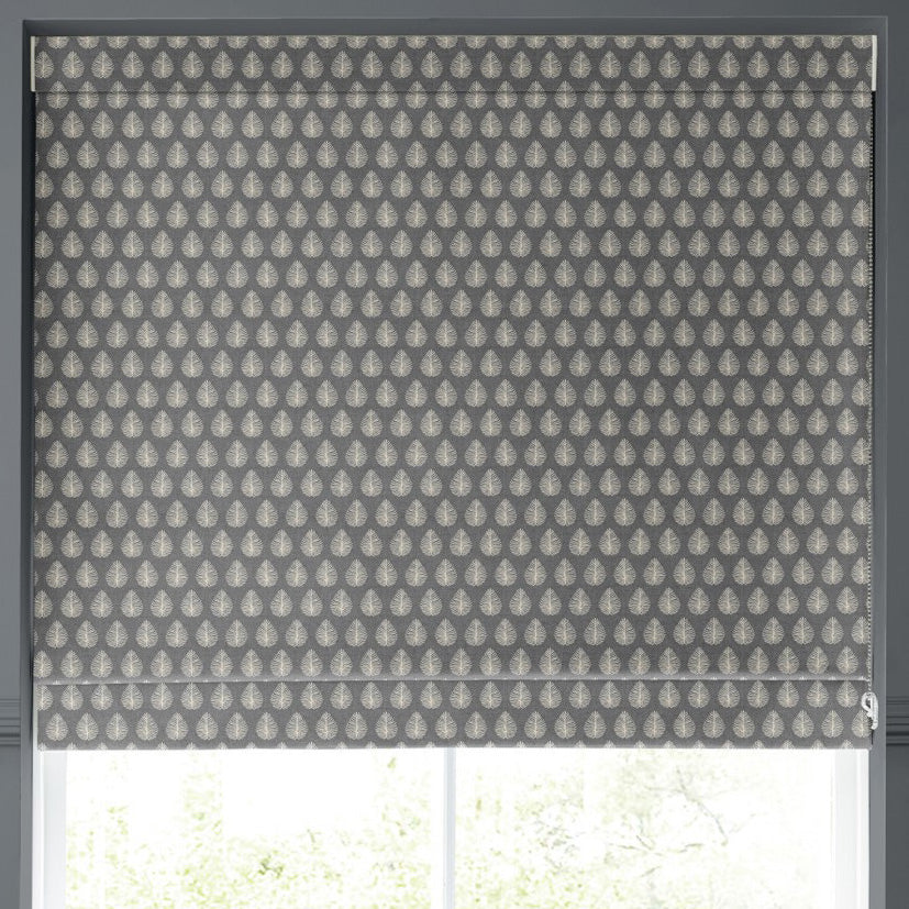 Emily Bond Jaipur Made to Measure Roman Blind Smoke