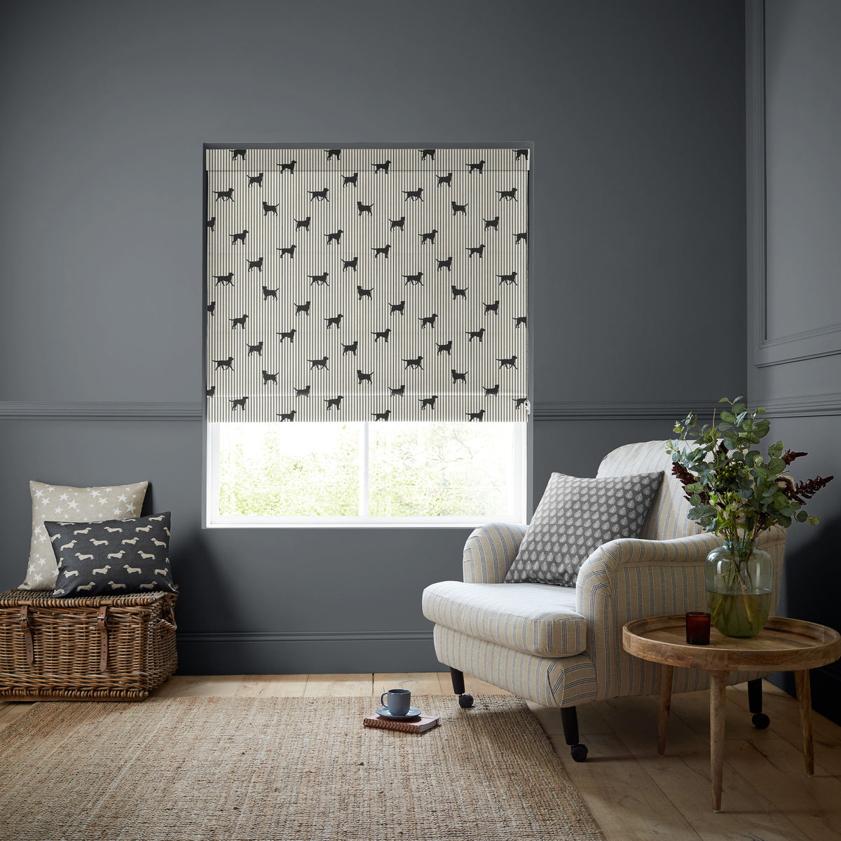 Emily Bond Marley Made to Measure Roman Blind Coal