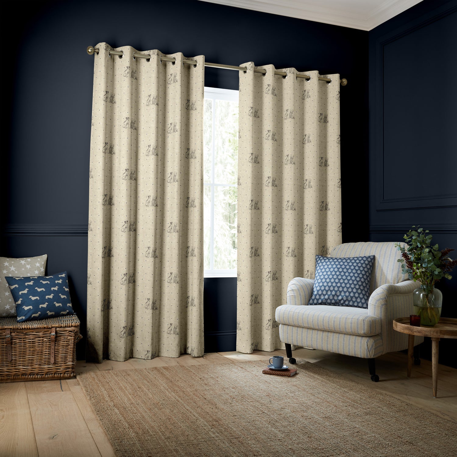 Emily Bond Millie Made to Measure Curtain Indigo