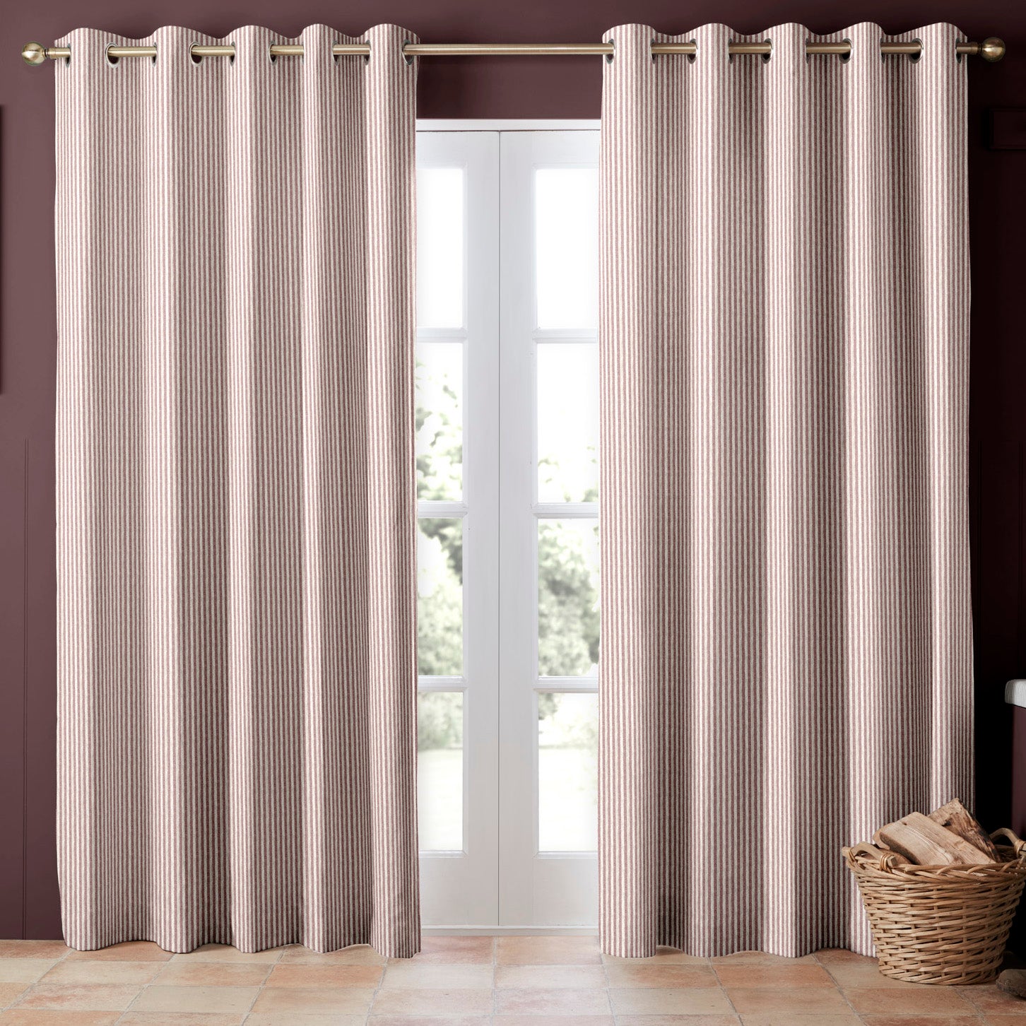 Emily Bond Oscar Stripe Made to Measure Curtain Raspberry