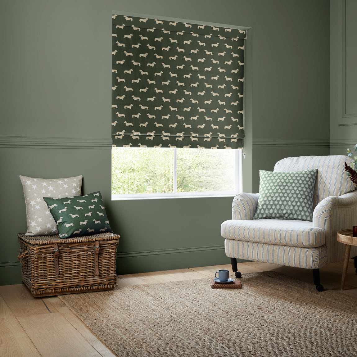Emily Bond Peggy Made to Measure Roman Blind Fern