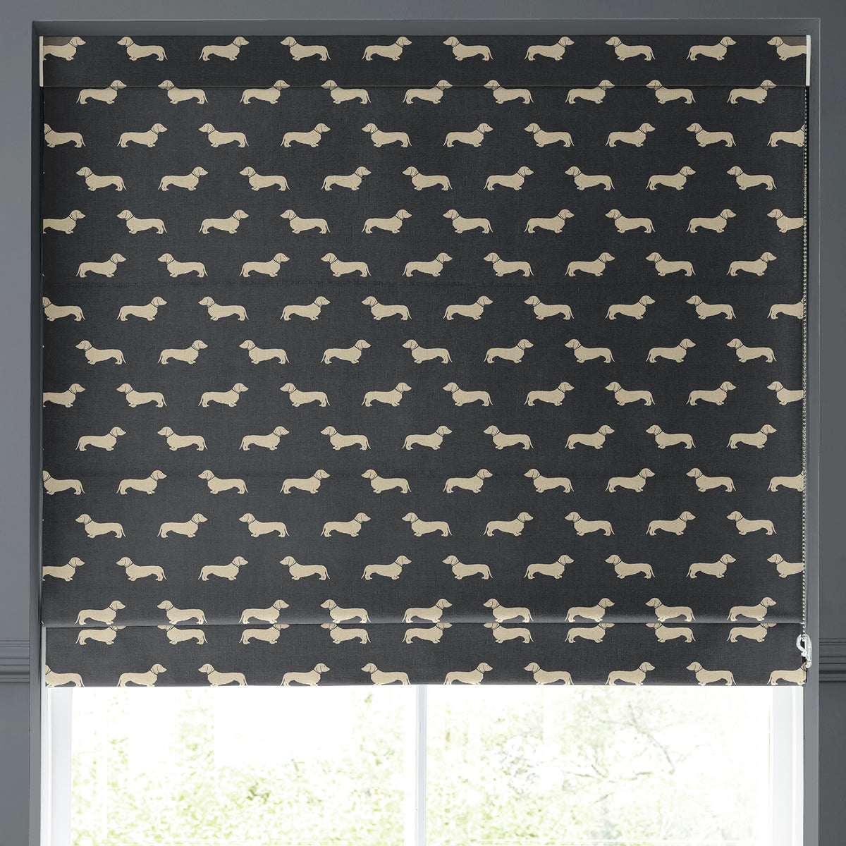 Emily Bond Peggy Made to Measure Roman Blind Smoke