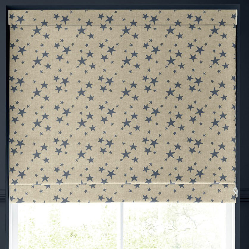 Emily Bond St Maws Made to Measure Roman Blind Indigo