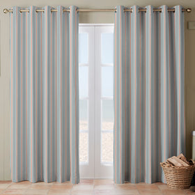 Emily Bond Cornish Stripe Made To Measure Curtains Blue Multi