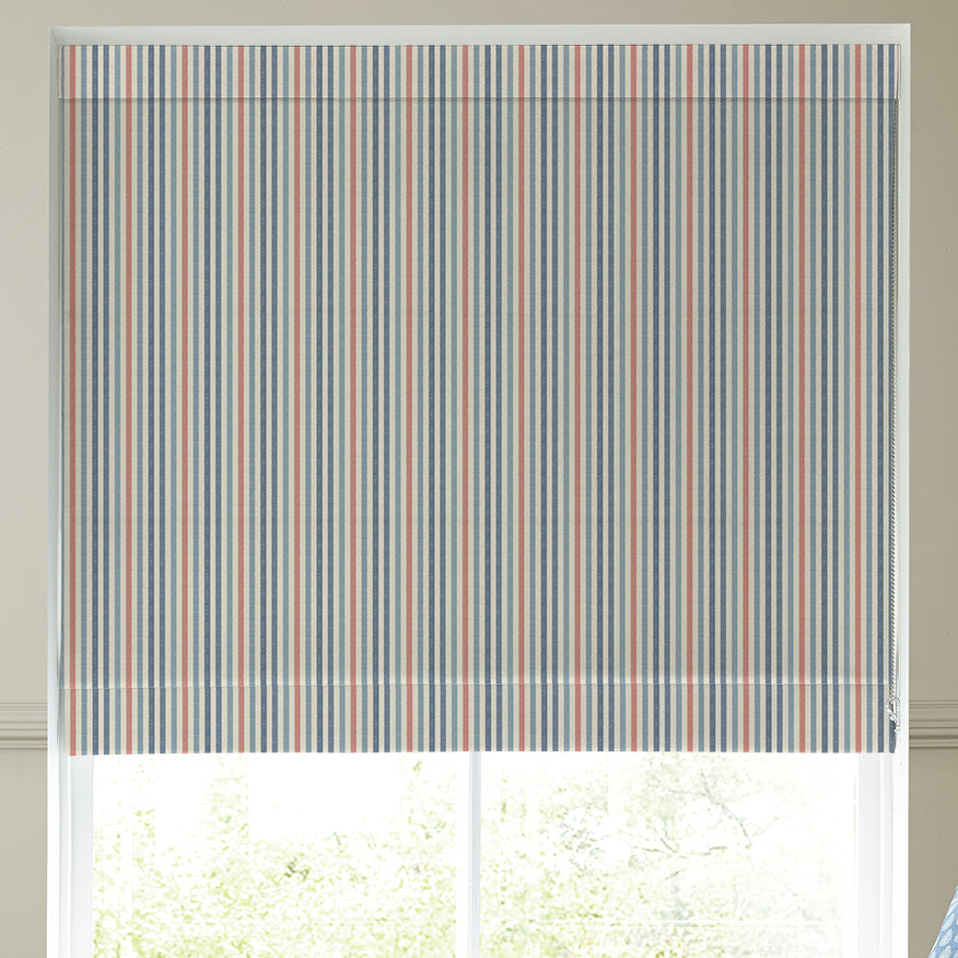 Emily Bond Cornish Stripe Made To Measure Roman Blind Blue Multi
