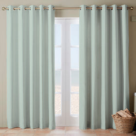 Emily Bond Cornish Stripe Made To Measure Curtains Duck Egg