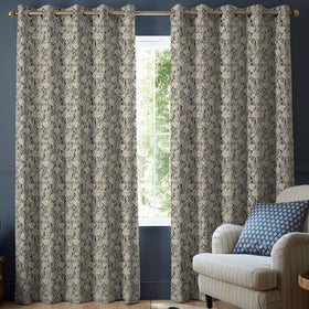 Emily Bond Crocus Made To Measure Curtains Indigo