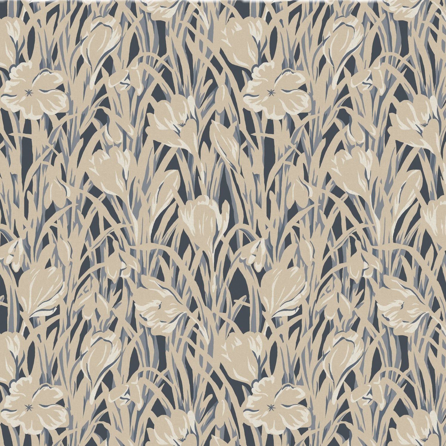 Emily Bond Crocus Made To Measure Curtains Indigo