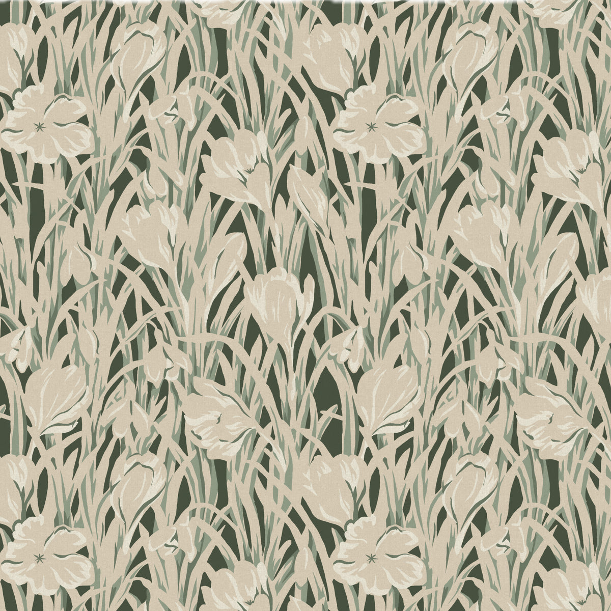 Emily Bond Crocus Made To Measure Curtains Green