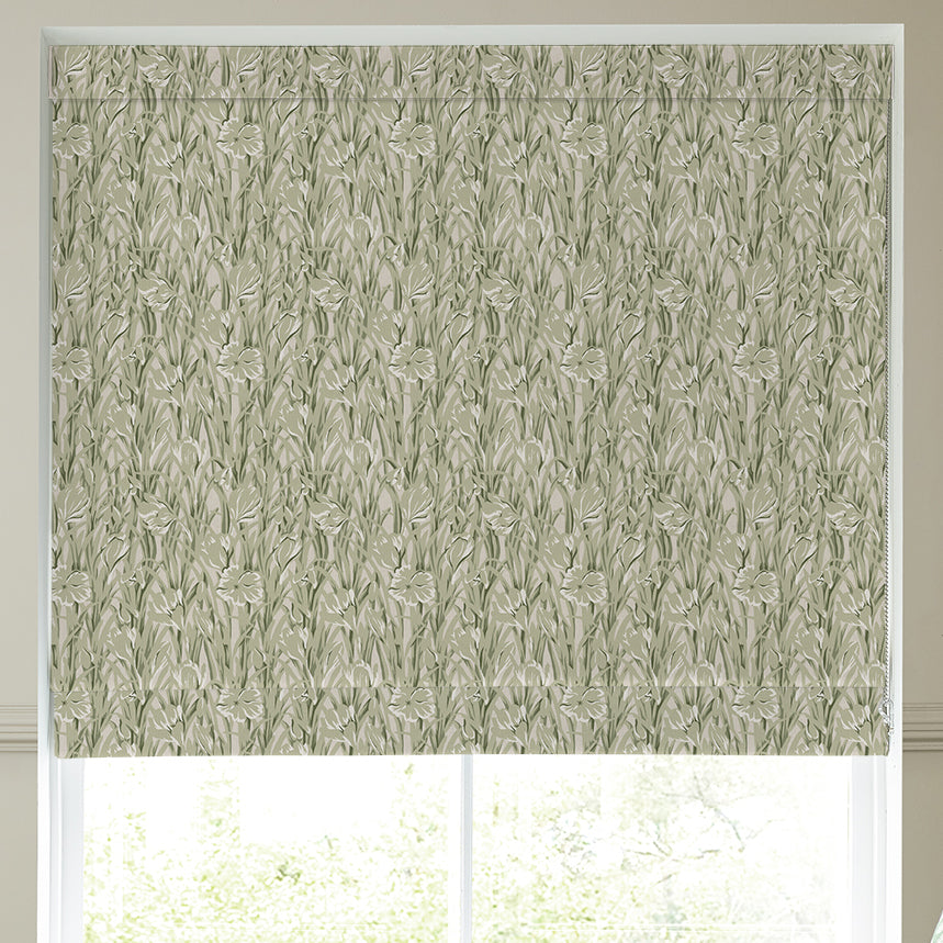 Emily Bond Crocus Made To Measure Roman Blind Sage Green
