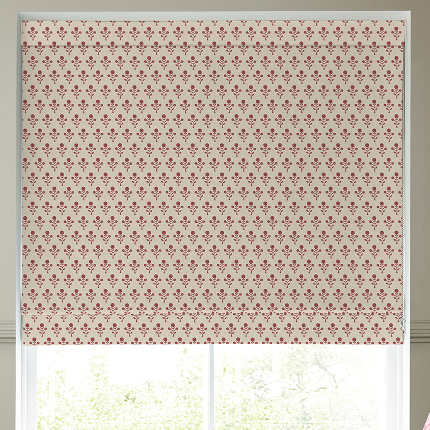 Emily Bond Hawthorn Made To Measure Roman Blind Swiss Red