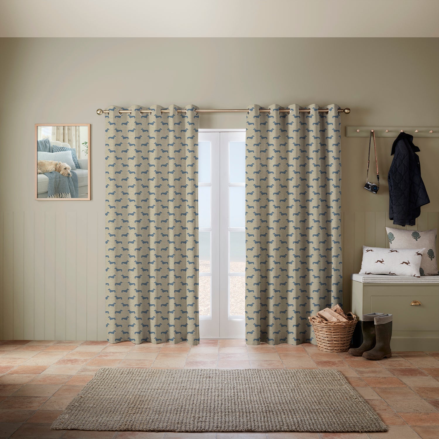 Emily Bond Peggy Made To Measure Curtains True Blue
