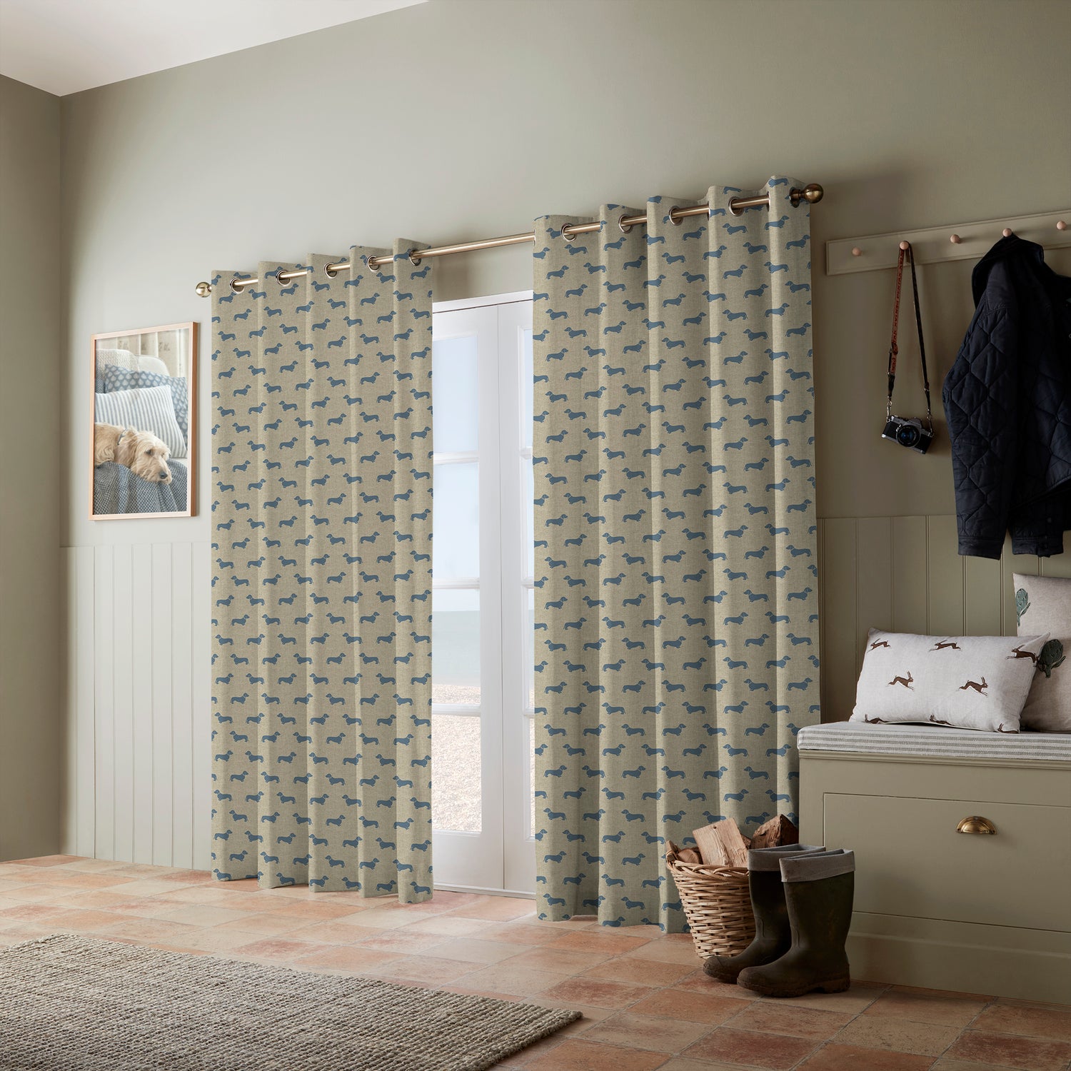 Emily Bond Peggy Made To Measure Curtains True Blue