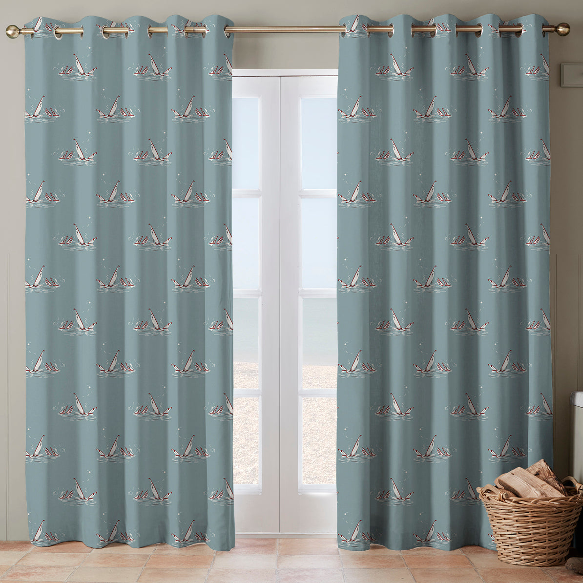 Emily Bond Regatta Made To Measure Curtains Duck Egg
