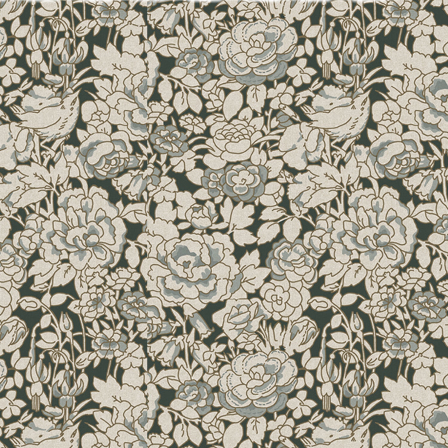 Emily Bond Somerset Rose Made To Measure Curtains Vintage Blue