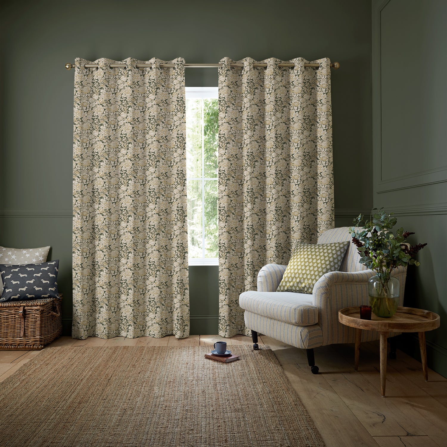 Emily Bond Somerset Rose Made To Measure Curtains Primrose Yellow