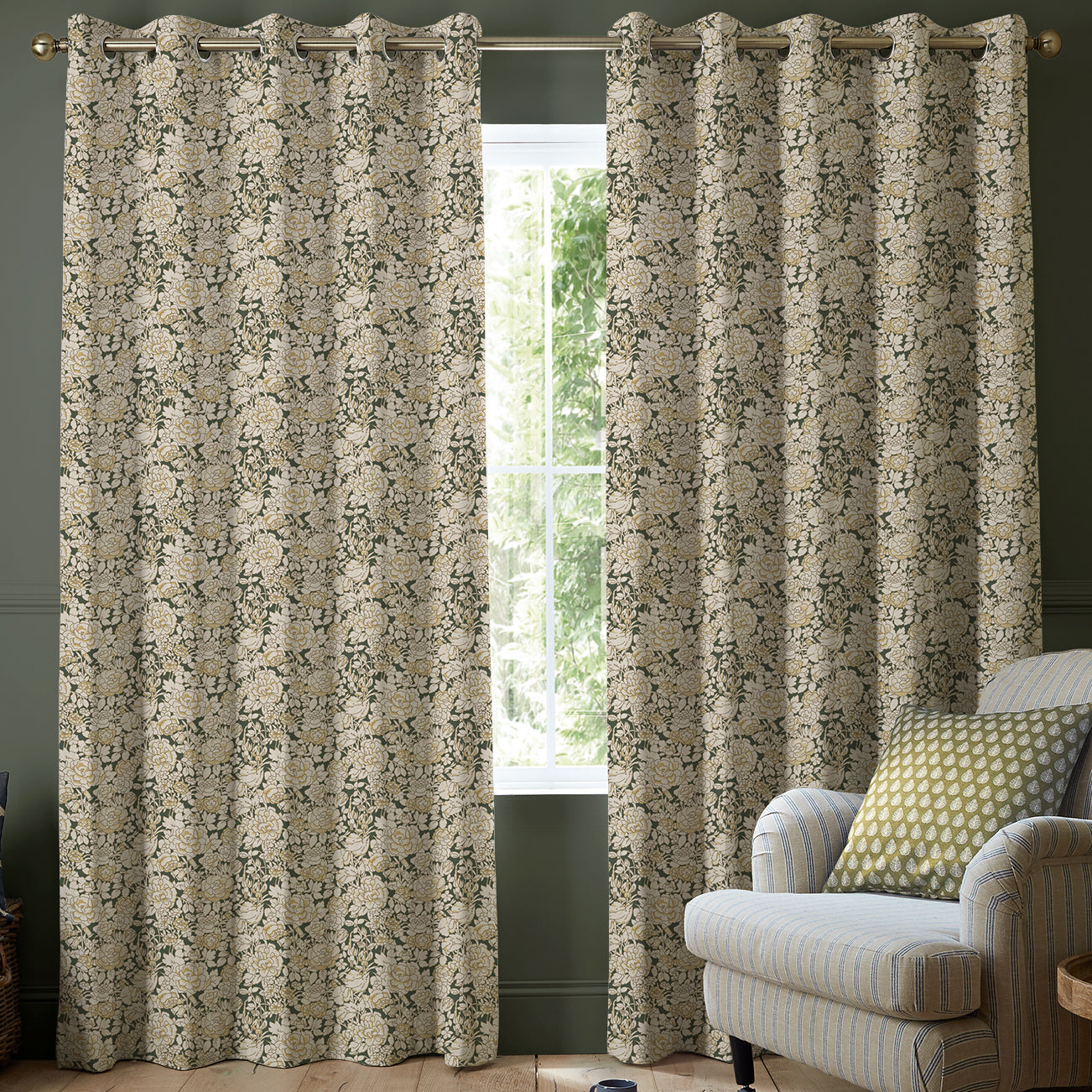 Emily Bond Somerset Rose Made To Measure Curtains Primrose Yellow