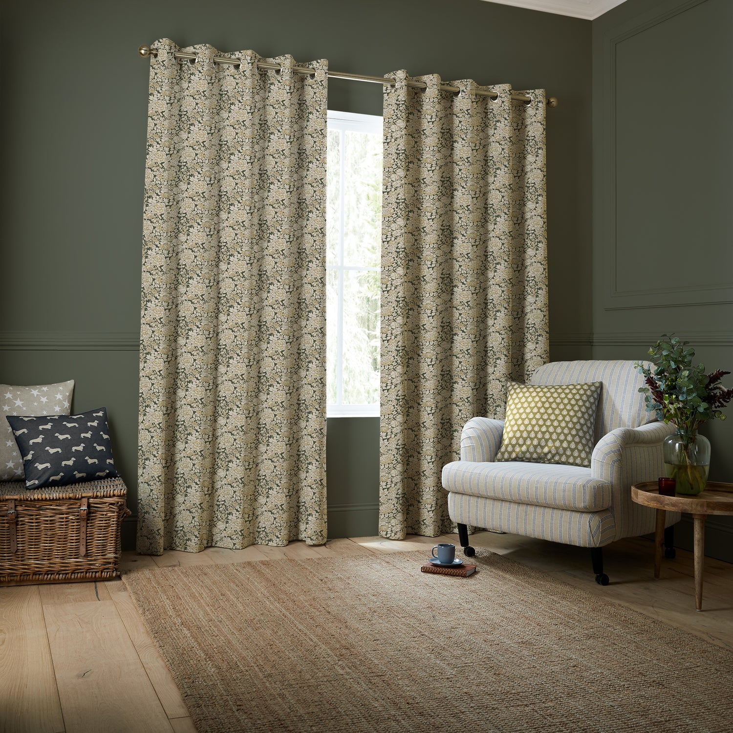 Emily Bond Somerset Rose Made To Measure Curtains Primrose Yellow