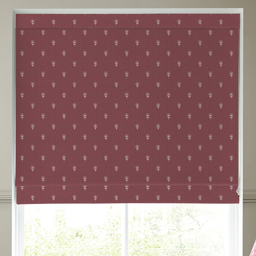 Emily Bond Wild Thyme Made To Measure Roman Blind Burgundy